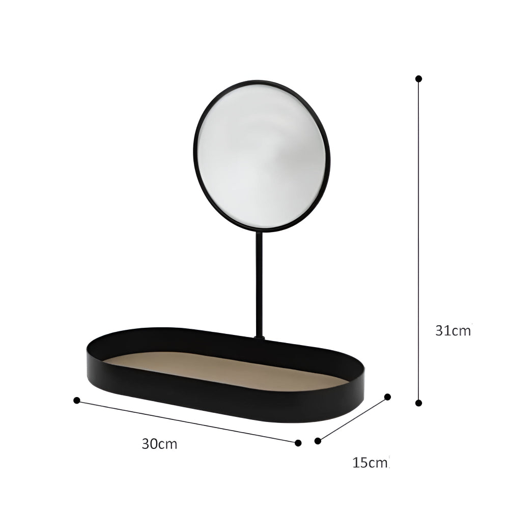 Beauty Organizer Tray Removable Mirror & Metal Base - Image 8