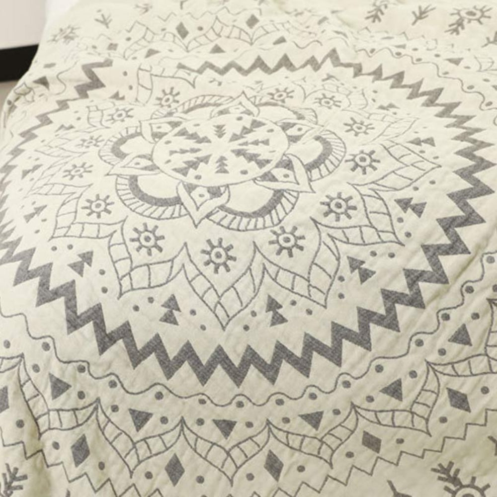 Blanket 100% Cotton Reversible Mandala Print - Image 4