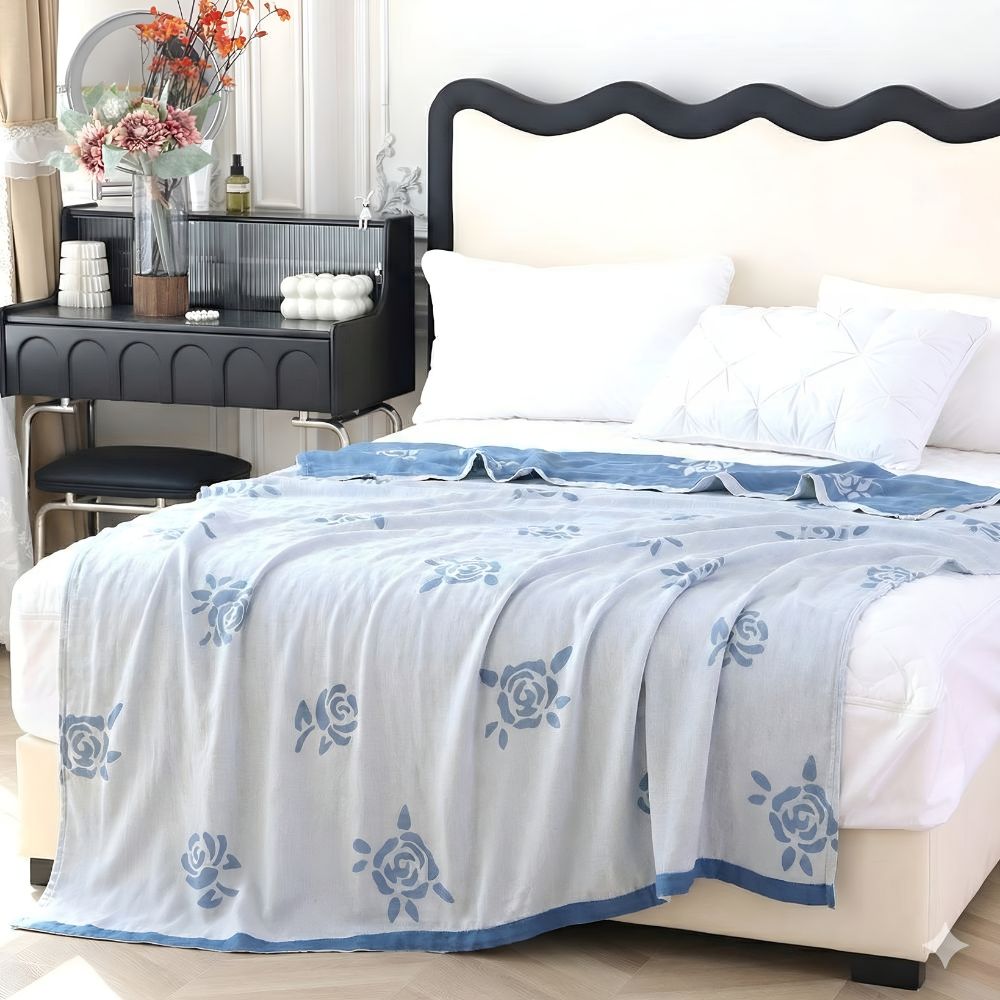 Blanket Bamboo Cooling Rose Print 59x79 - Image 2