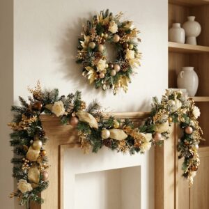 Christmas Garland Artificial Rattan Maintenance-Free Indoor & Outdoor