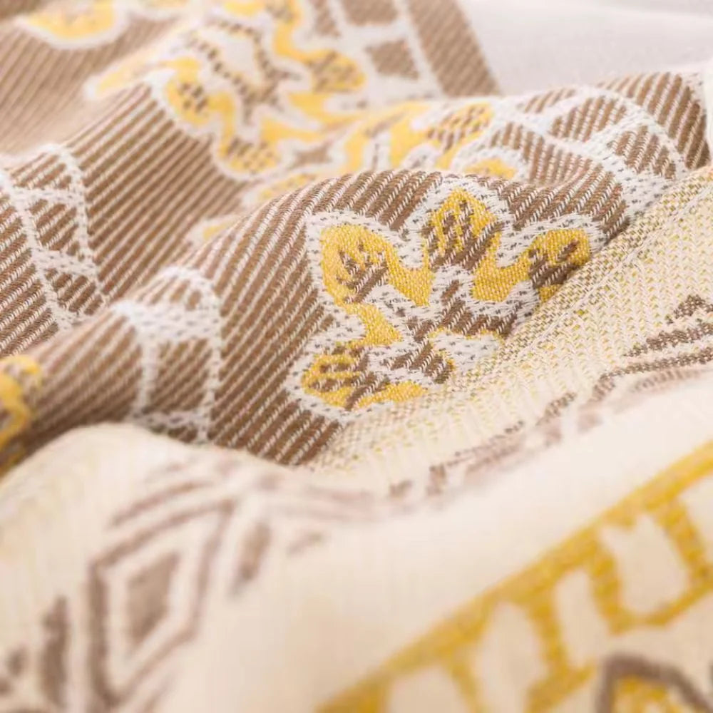 Cotton Blanket Boho Mandala Fringe Machine Washable - Image 3