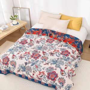 Cotton Blanket Breathable Oversized 79 x 90 In