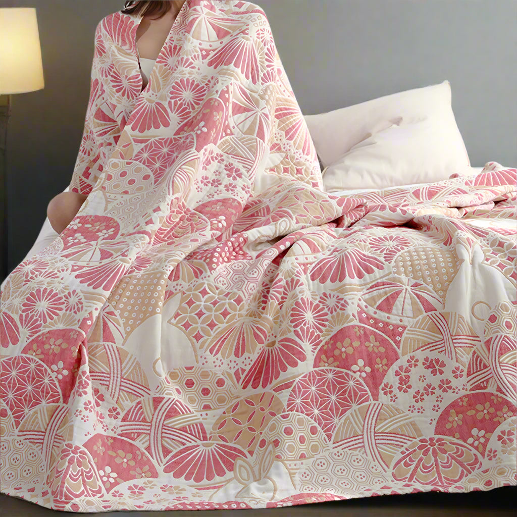 Cotton Blanket Four-Layer Gauze Breathable & Machine Washable - Image 2
