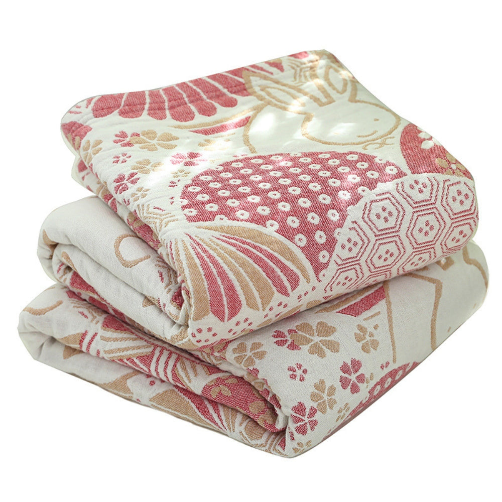 Cotton Blanket Four-Layer Gauze Breathable & Machine Washable - Image 7