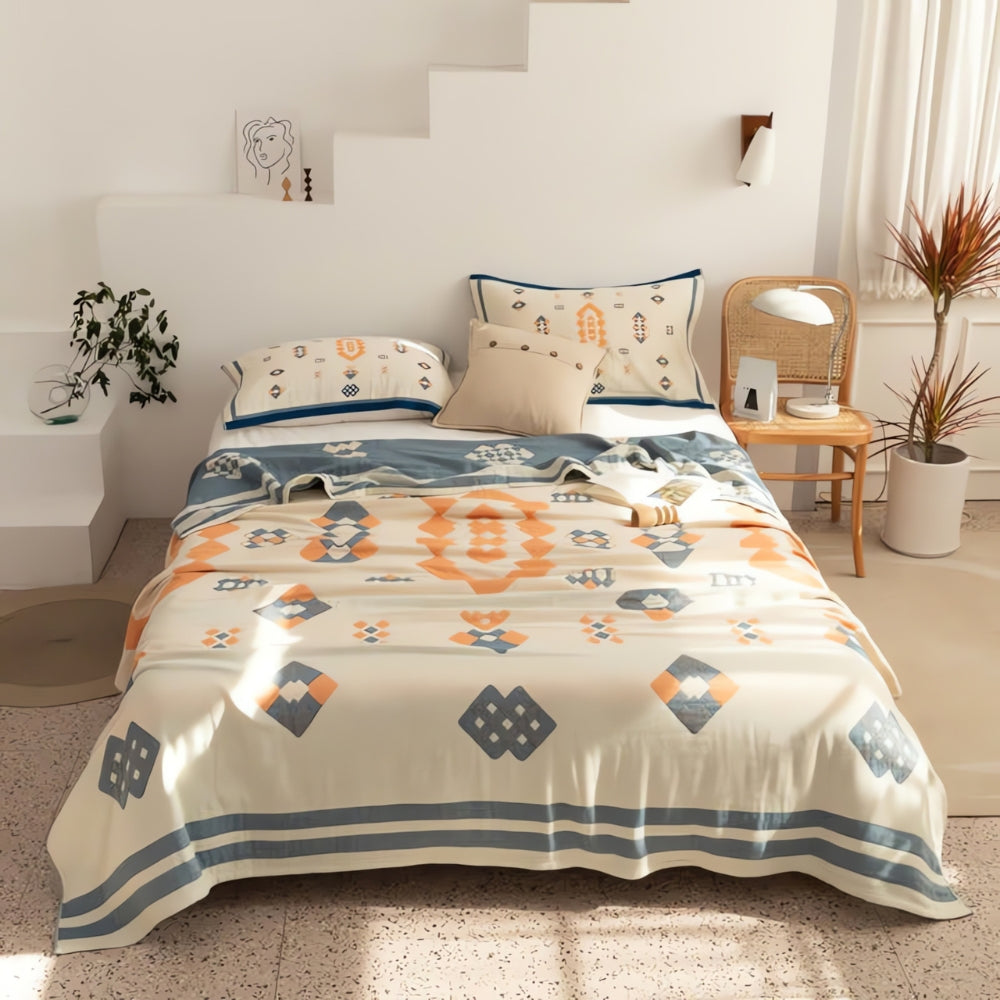 Cotton Blanket Four-Layer Gauze Lightweight Reversible - Image 2