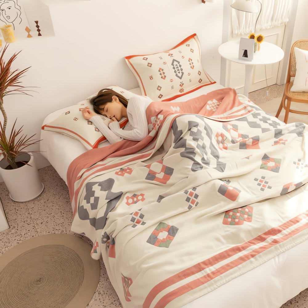 Cotton Blanket Four-Layer Gauze Lightweight Reversible - Image 3