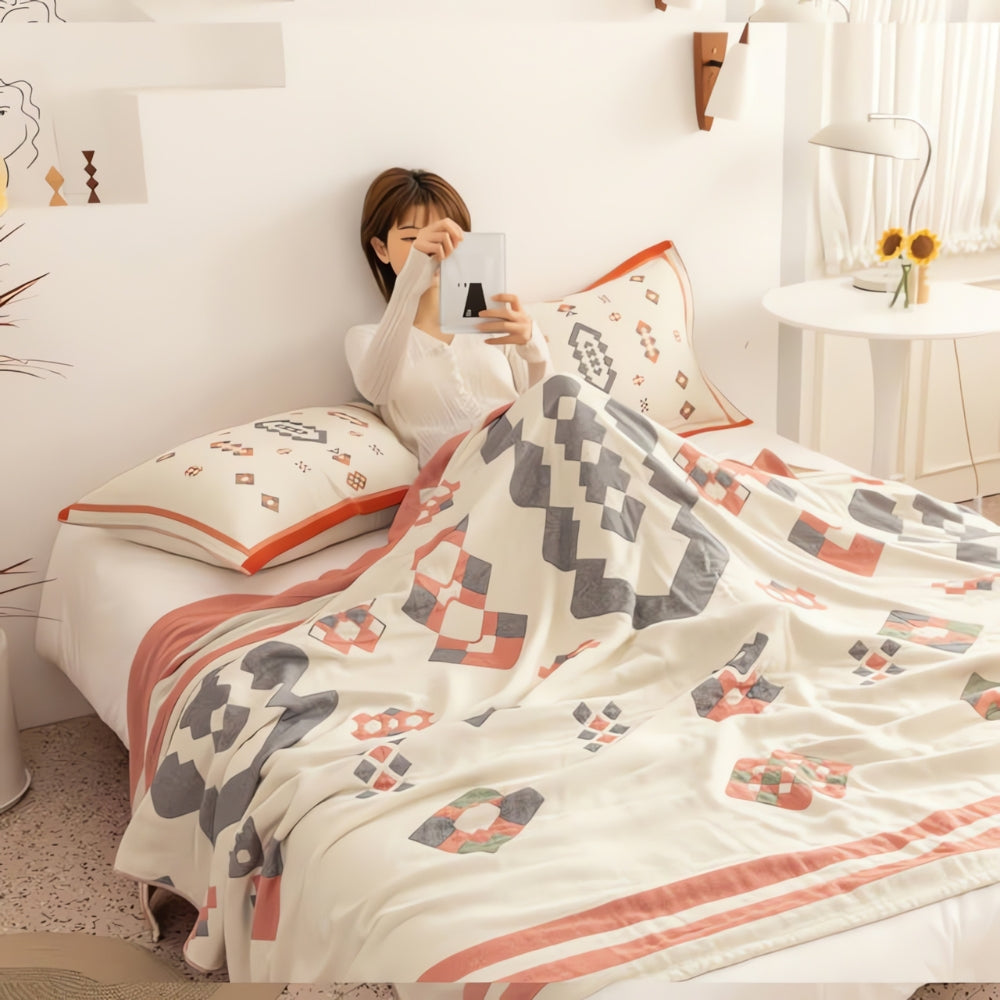 Cotton Blanket Four-Layer Gauze Lightweight Reversible - Image 5