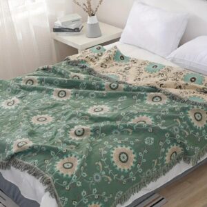 Cotton Blanket Reversible Retro Mandala Breathable
