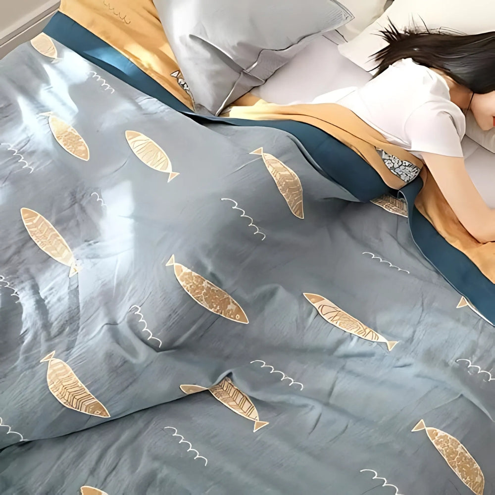 Cotton Gauze Blanket Breathable Jacquard Machine Washable - Image 6