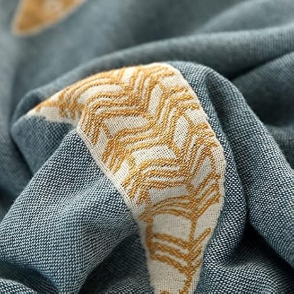 Cotton Gauze Blanket Breathable Jacquard Machine Washable - Image 7