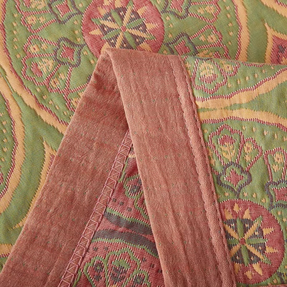 Cotton Summer Blanket Reversible Ginkgo Leaf Lightweight & Breathable - Image 8