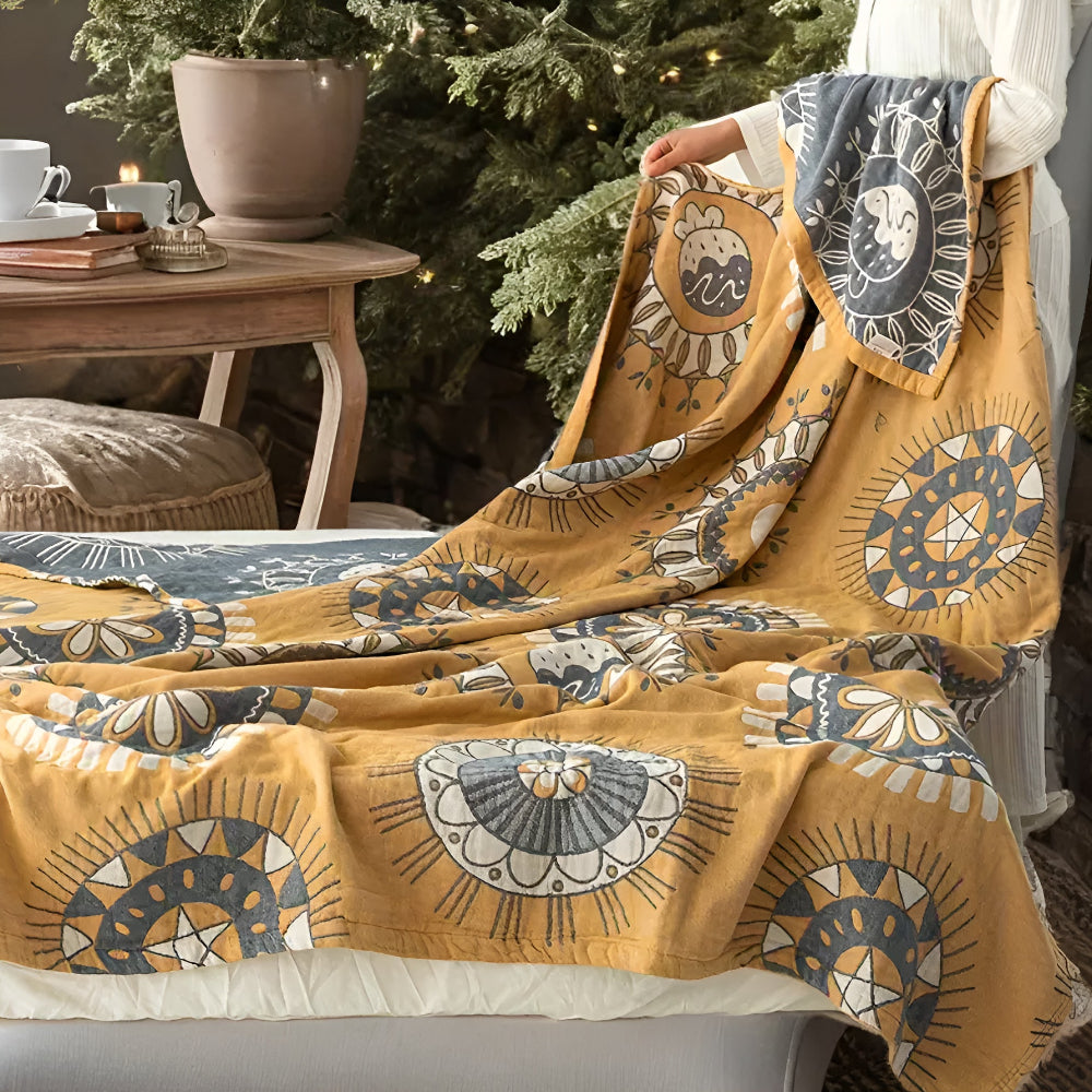 Cotton Throw Blanket Four-Layer Gauze - Image 2
