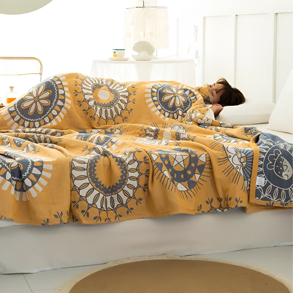 Cotton Throw Blanket Four-Layer Gauze - Image 3