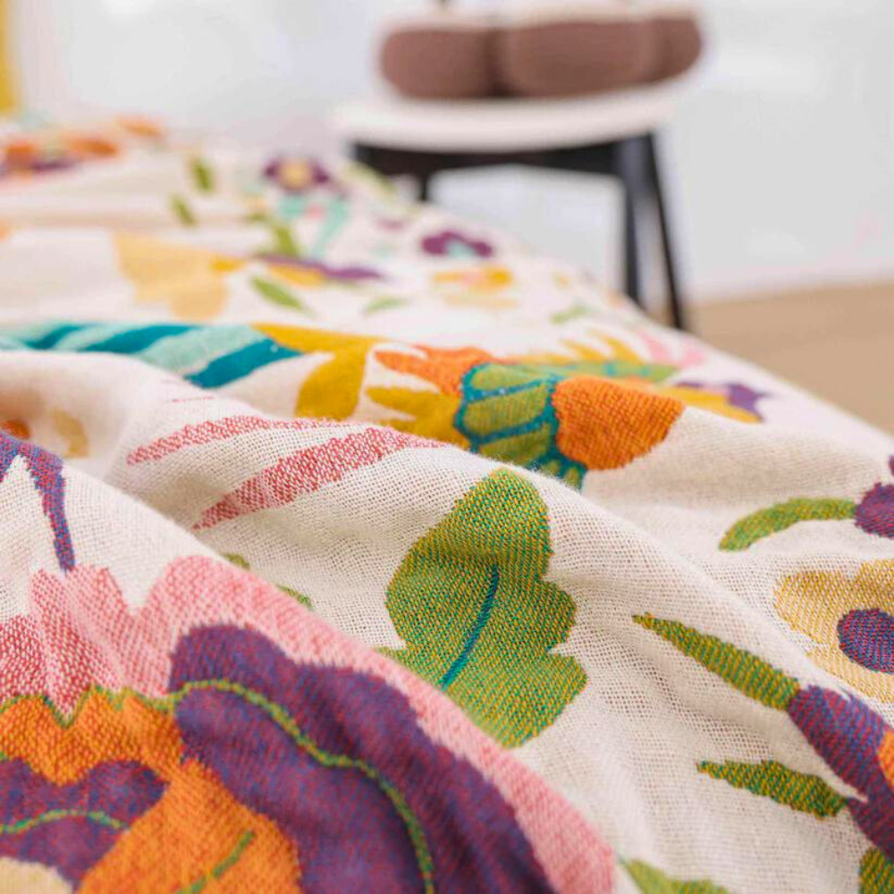 Coverlet Cotton Gauze Reversible Floral - Image 3
