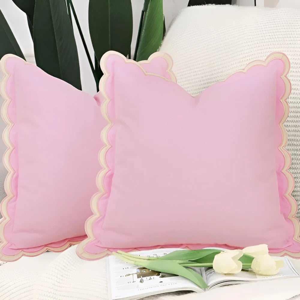 Cushion Cover Wave Edge Pure Cotton Machine Washable - Image 2