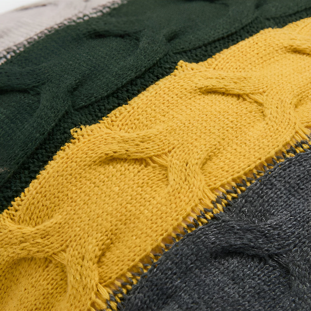 Decorative Cushion Cable Knit Cotton & Wool Blend - Image 2