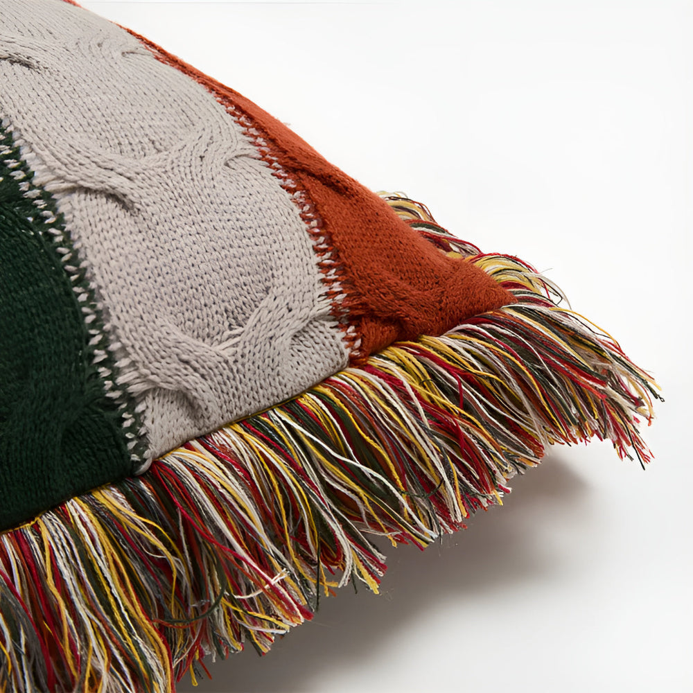Decorative Cushion Cable Knit Cotton & Wool Blend - Image 4