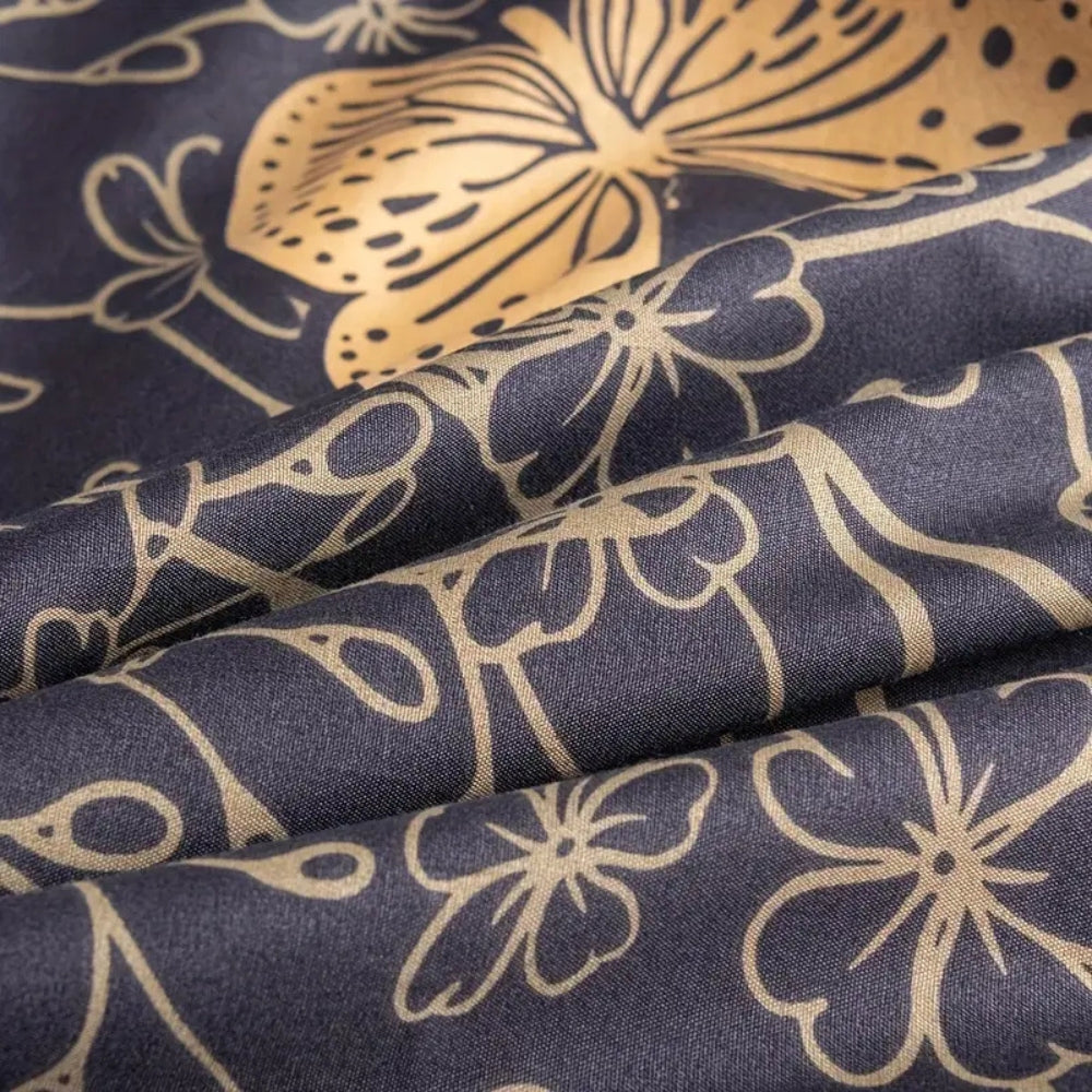 Duvet Cover Set Golden Butterfly Print Cotton-Microfiber - Image 7