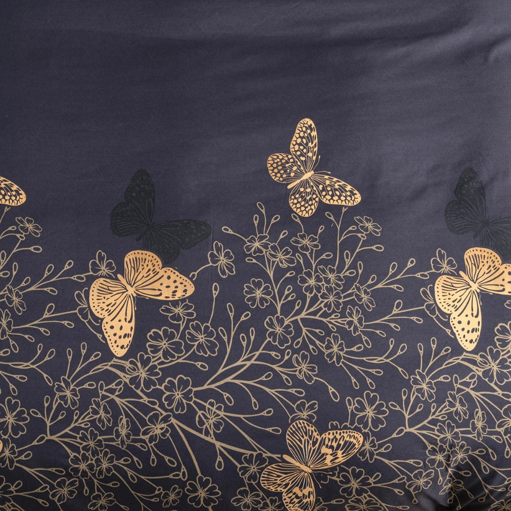 Duvet Cover Set Golden Butterfly Print Cotton-Microfiber - Image 8