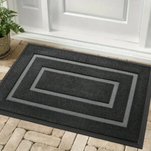 Entry Door Mat Dirt-Trapping Stain-Resistant Non-Slip Rubber Backing