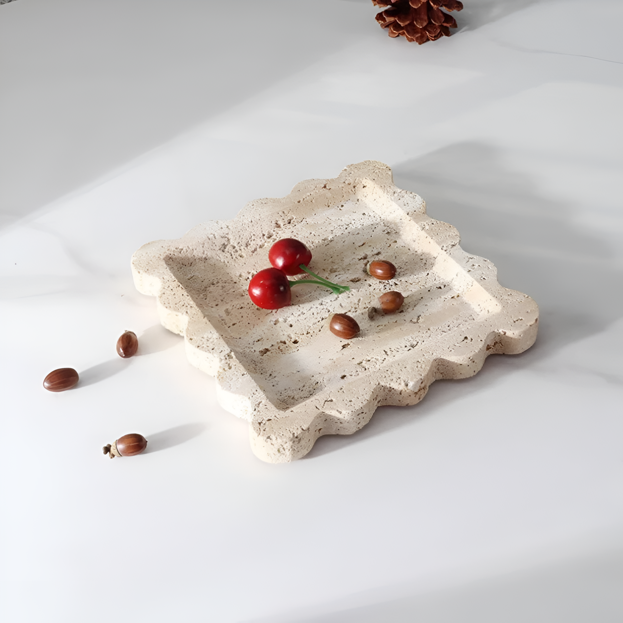 Jewelry Tray Handcrafted Scalloped Marble - Image 6