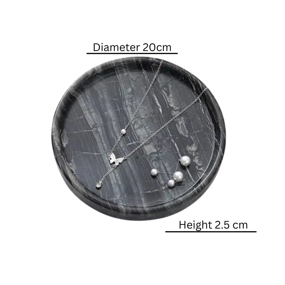 Jewelry Tray Round Marble Durable & Easy-to-Clean - Image 3