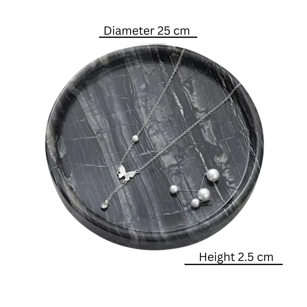 Jewelry Tray Round Marble Durable & Easy-to-Clean - Image 4
