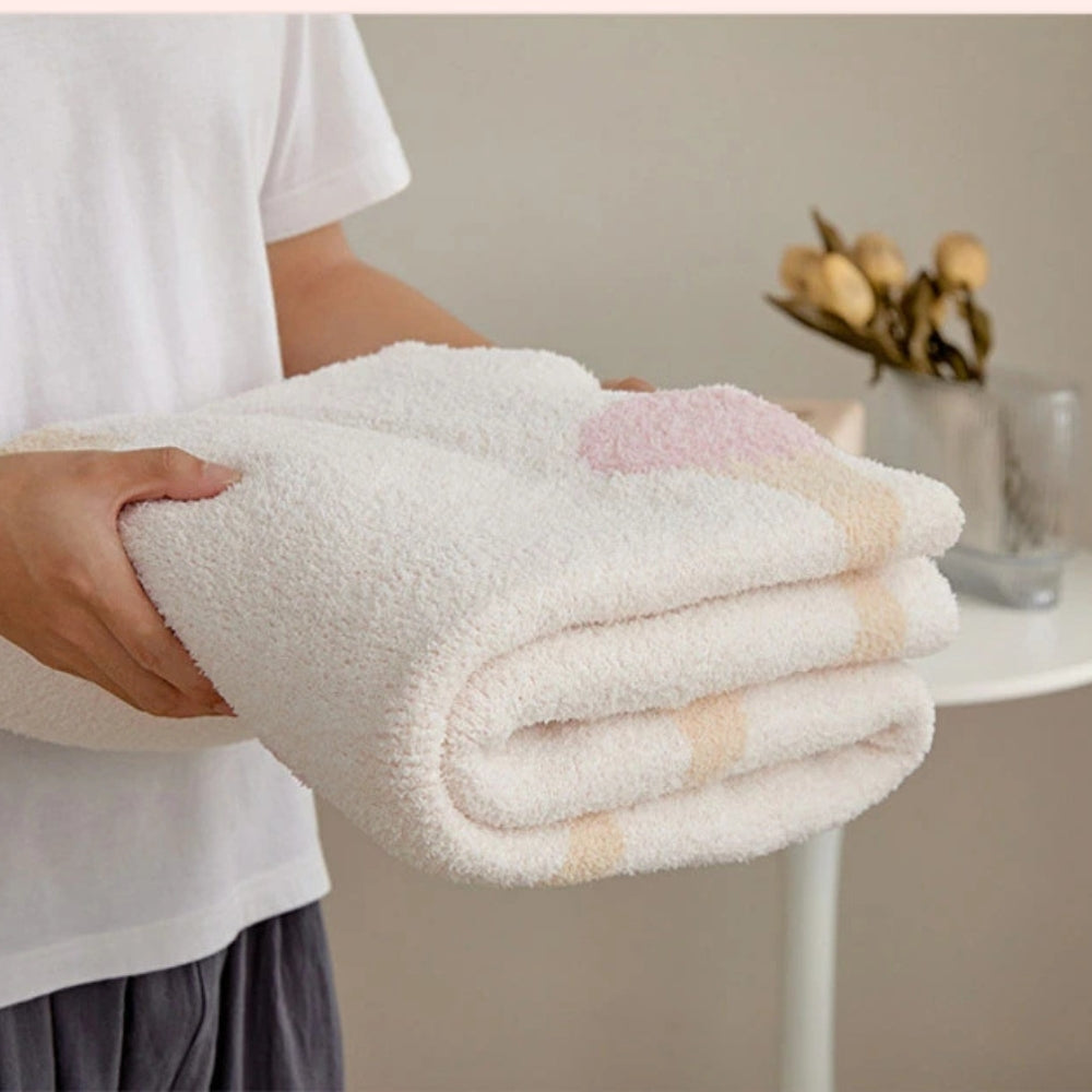 Knit Throw Blanket Ice Cream Pattern Velvety Microfiber OEKO-TEX - Image 7