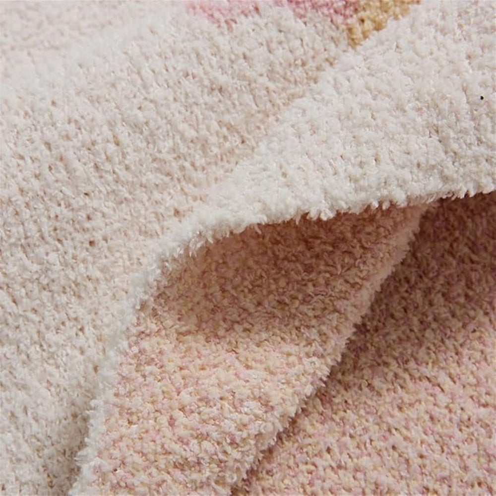 Knit Throw Blanket Ice Cream Pattern Velvety Microfiber OEKO-TEX - Image 8
