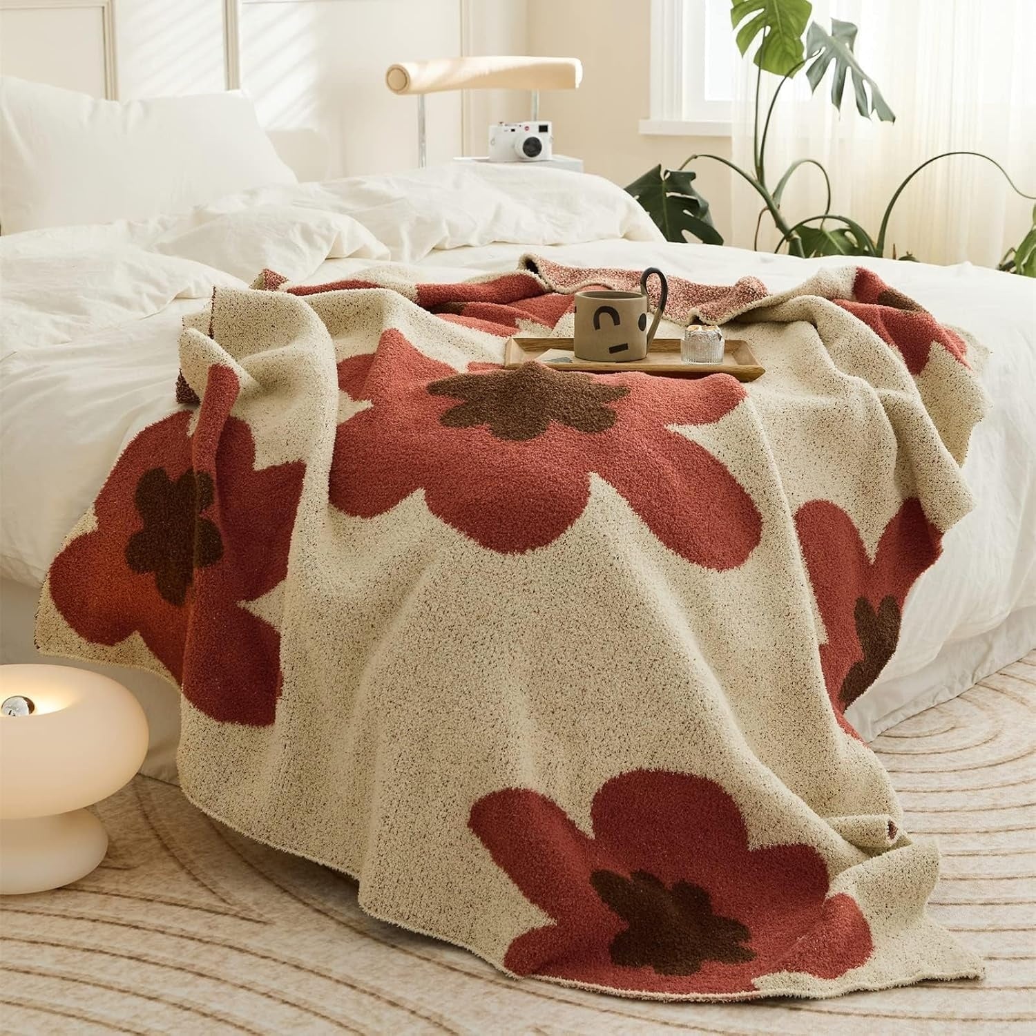 Knitted Blanket Floral Pattern All-Season & Breathable - Image 7