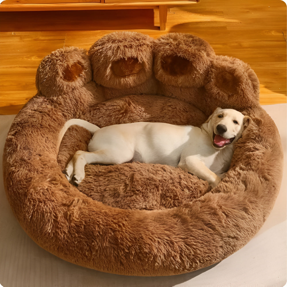 Pet Bed Paw-Shaped Ultra-Soft Plush Non-Slip Base - Image 5