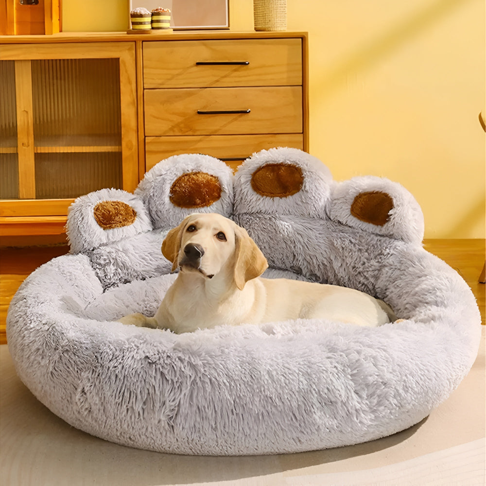 Pet Bed Paw-Shaped Ultra-Soft Plush Non-Slip Base - Image 6