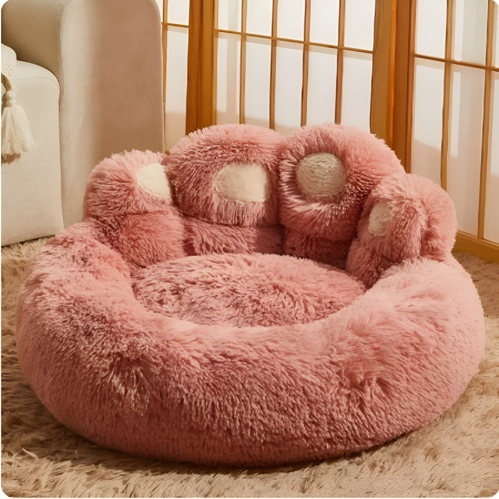 Pet Bed Paw-Shaped Ultra-Soft Plush Non-Slip Base - Image 7