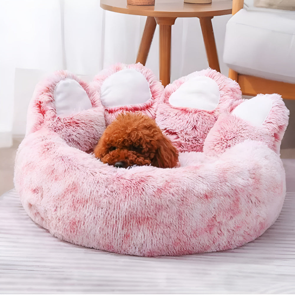 Pet Bed Paw-Shaped Ultra-Soft Plush Non-Slip Base - Image 8