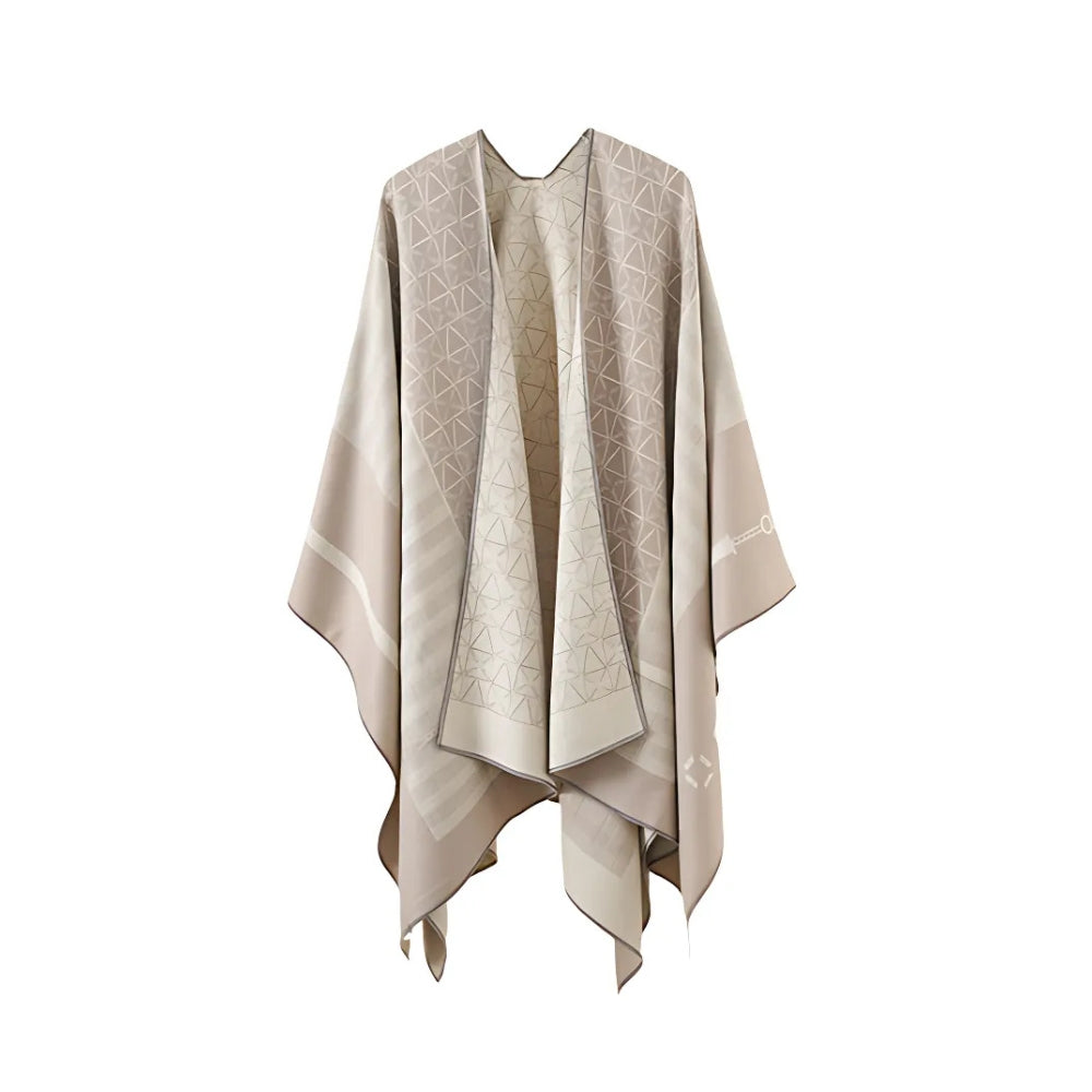 Poncho Shawl Geometric Pattern Lightweight Cotton Microfiber - Image 5