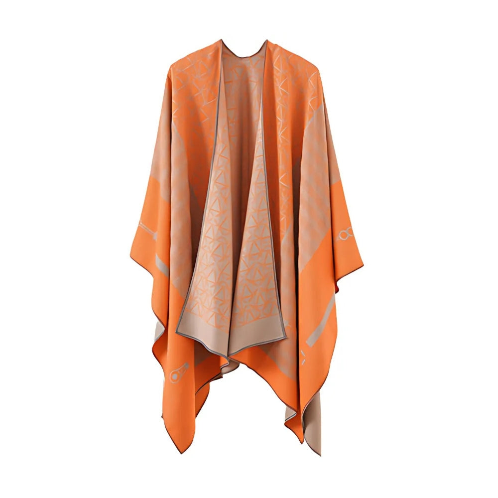 Poncho Shawl Geometric Pattern Lightweight Cotton Microfiber - Image 7