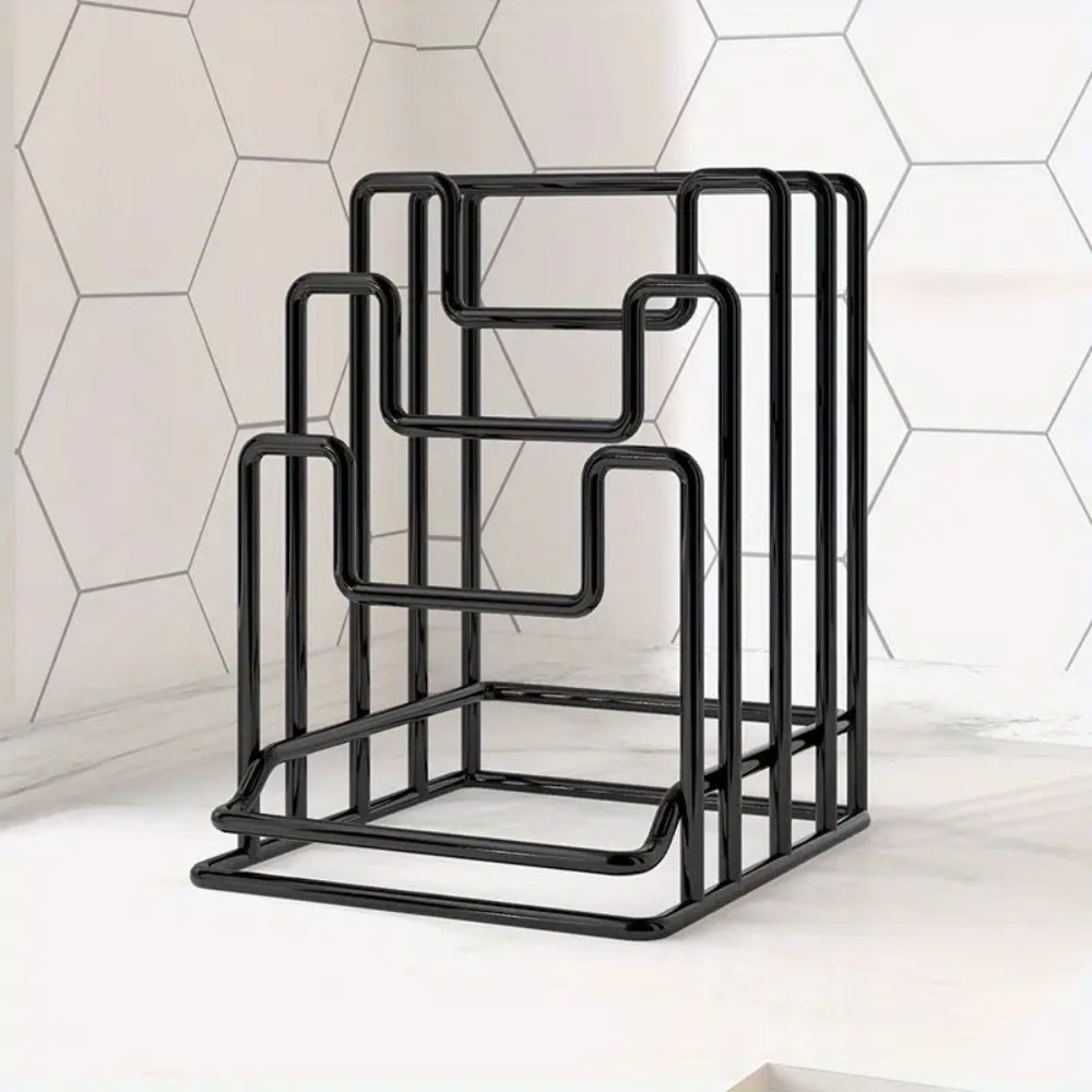 Pot Lid & Board Rack Tiered Metal Space-Saving - Image 2