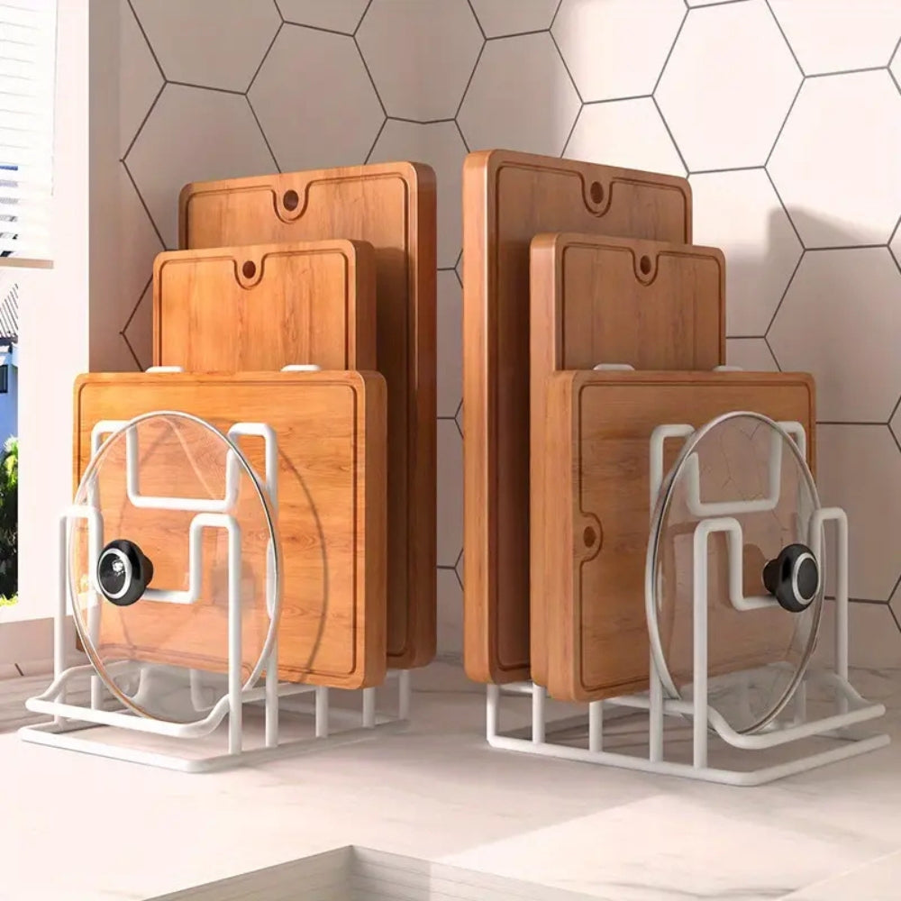 Pot Lid & Board Rack Tiered Metal Space-Saving - Image 6