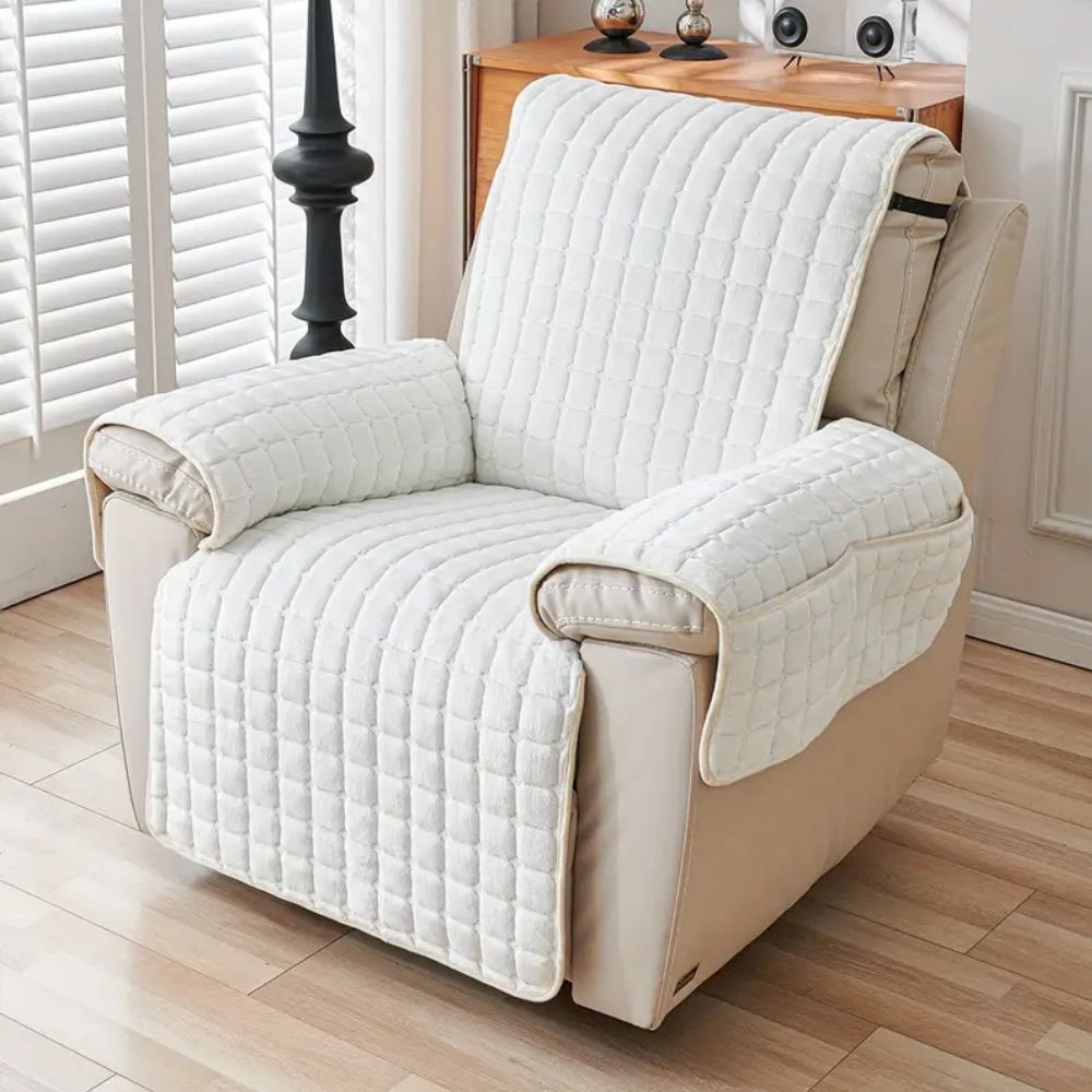 Recliner Cover Quilted Microfiber Non-Slip Side Pocket - Image 11