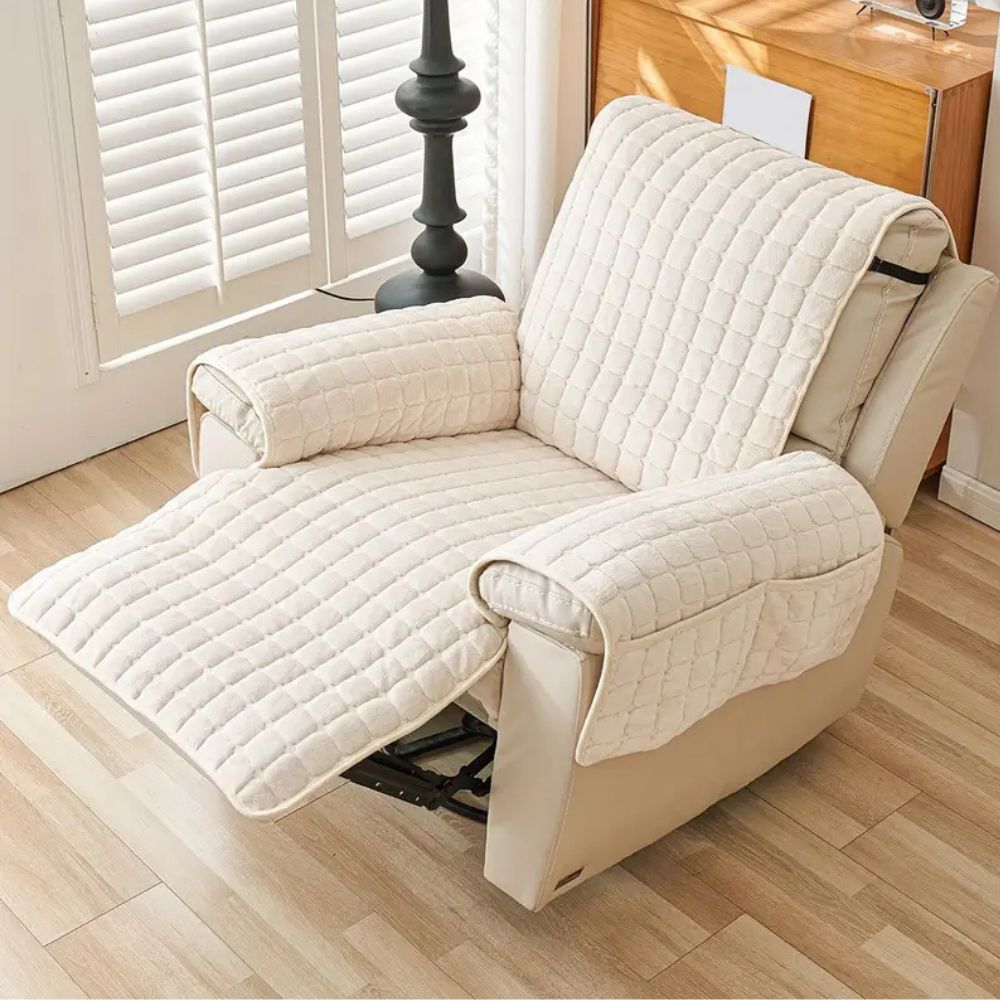 Recliner Cover Quilted Microfiber Non-Slip Side Pocket - Image 9