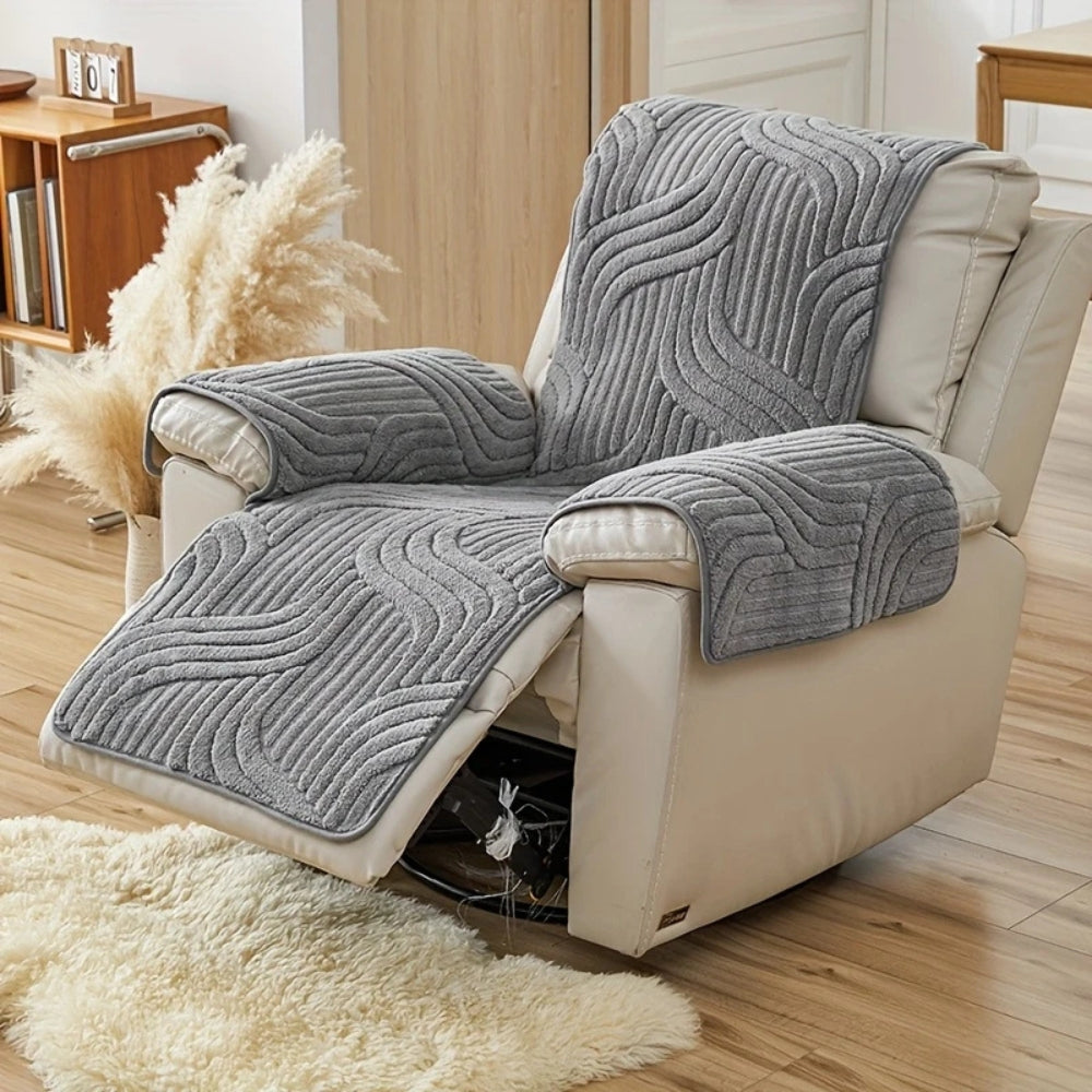 Recliner Sofa Cover Thick Plush Anti-Slip Machine Washable - Image 2