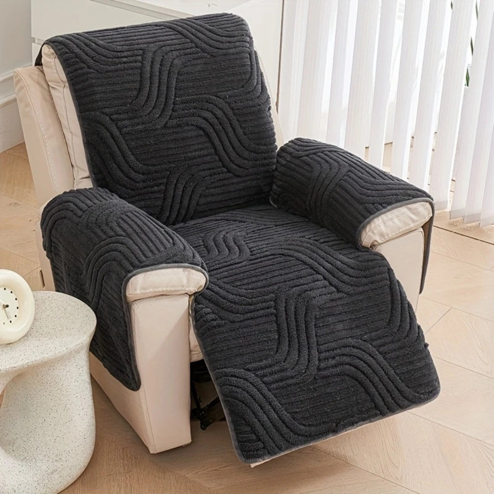 Recliner Sofa Cover Thick Plush Anti-Slip Machine Washable - Image 3