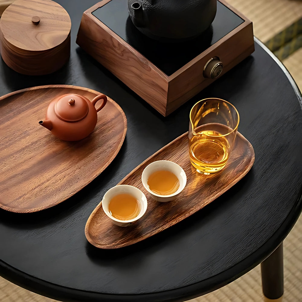 Serving Tray Set Oval Acacia Wood 5-Piece - Image 6
