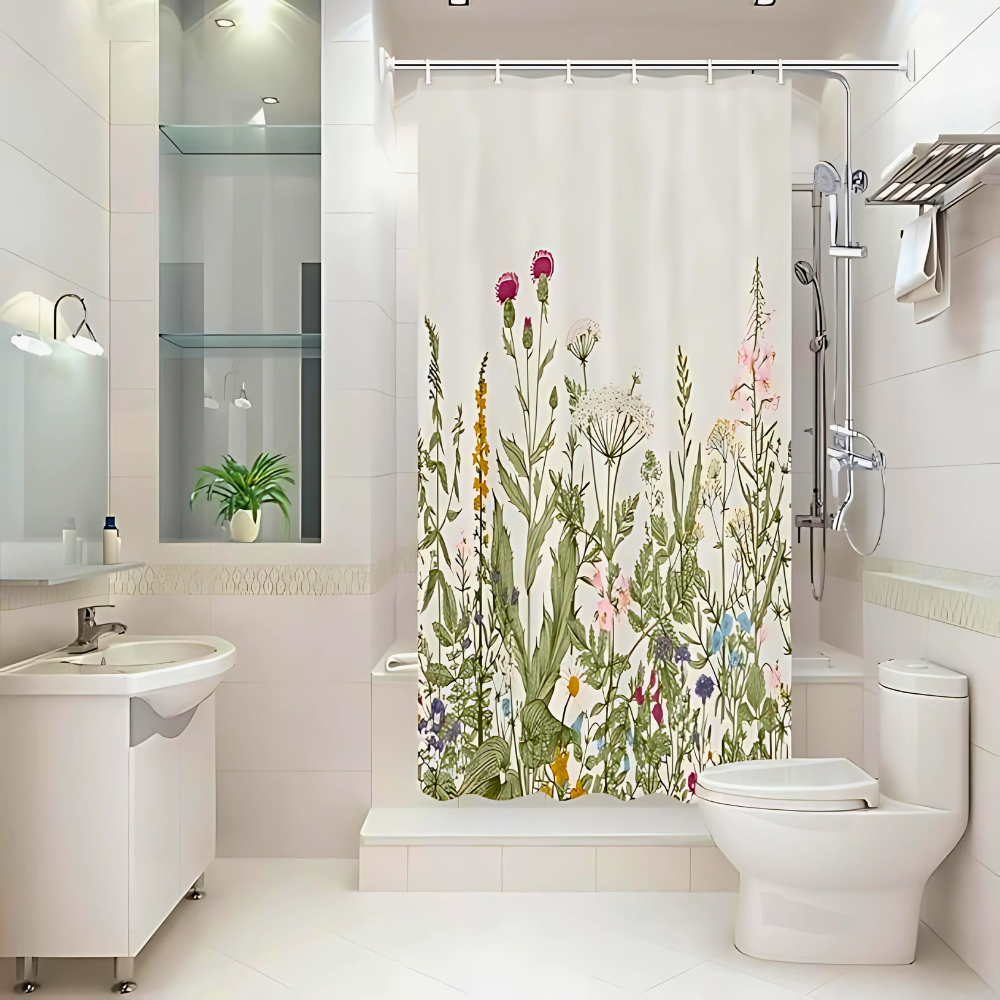 Shower Curtain Waterproof Polyester Mold & Bacteria Resistant - Image 2