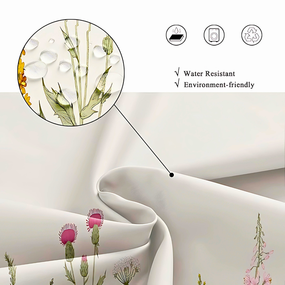 Shower Curtain Waterproof Polyester Mold & Bacteria Resistant - Image 5