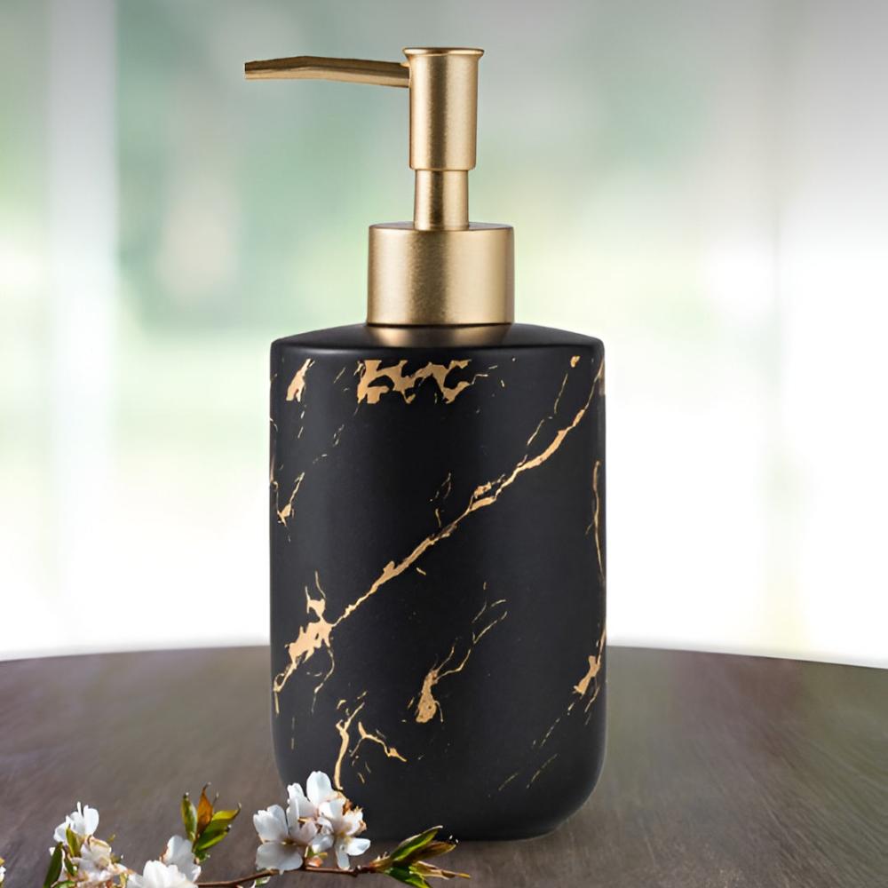 Soap Dispenser Ceramic Marble Gold Veins 400 ml - Image 3