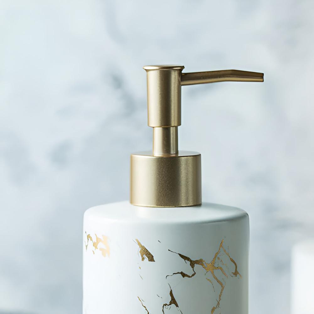 Soap Dispenser Ceramic Marble Gold Veins 400 ml - Image 8