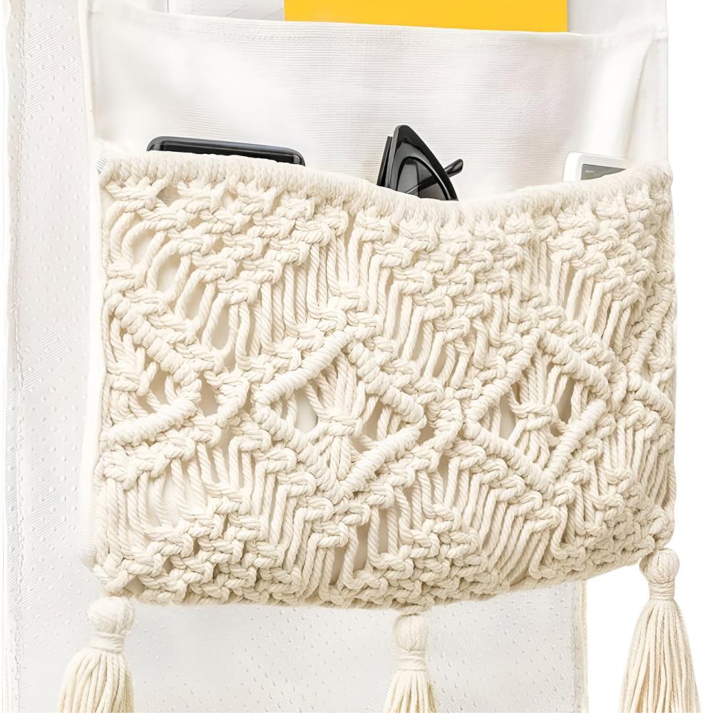Sofa Caddy Handmade Boho Four-Pocket Non-Slip - Image 2
