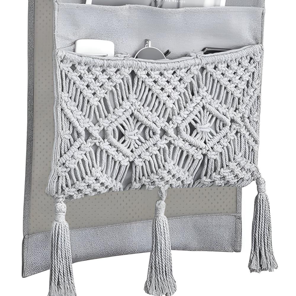 Sofa Caddy Handmade Boho Four-Pocket Non-Slip - Image 4
