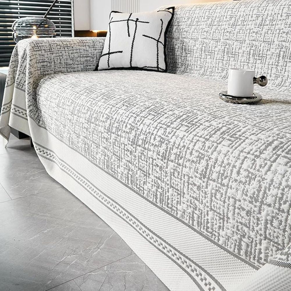 Sofa Cover Breathable Microfiber & Reversible Sketch Design - Image 8
